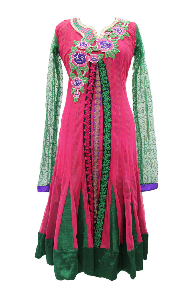 Bewitching Pink-Green Anarkali