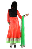 Neon orange Net Anarkali dress