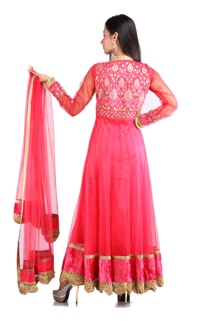 Gorgeous Red net anarkali dress