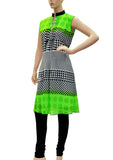 Green and yellow combination masaba fashion kurti dress