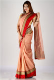 Gorgeous onion pink tissue net saree