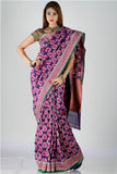 Beautiful royal blue banarsi silk saree