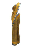 Chic Mud Yellow Crepe Saree