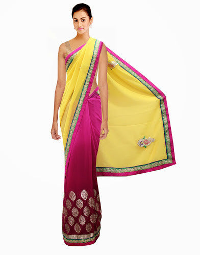 Stylish Designer Partywear Pink Saree