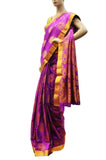 Magenta pink designer soft silk saree