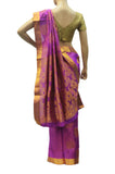 Magenta pink designer soft silk saree