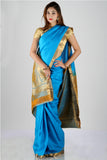 Fetching sky blue kanjivaram silk saree