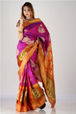 Resplendent violet kanjivaram silk saree