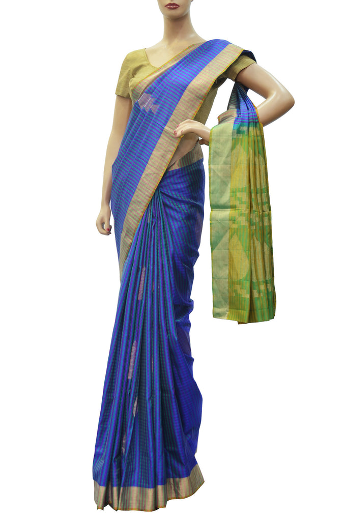 Royal blue ethnic wear soft silk saree