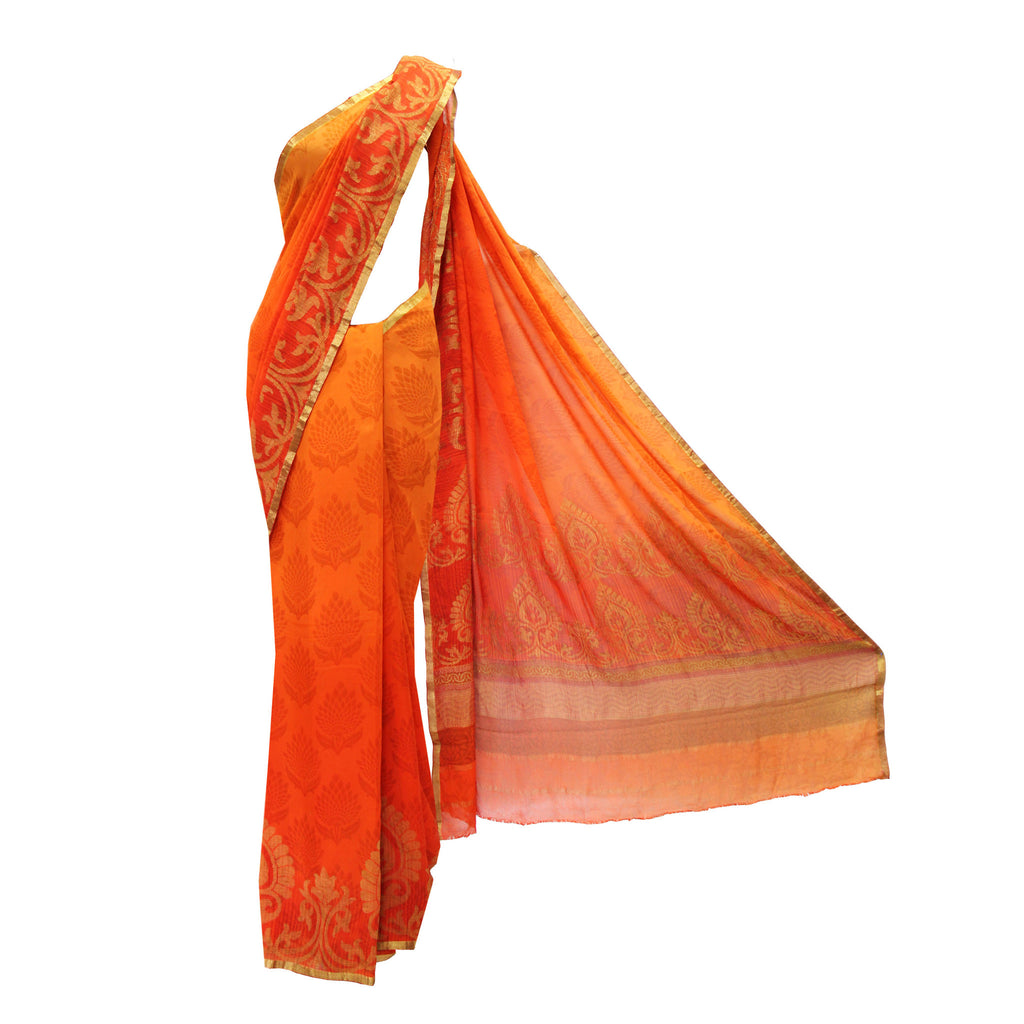 Royal Orange Saree