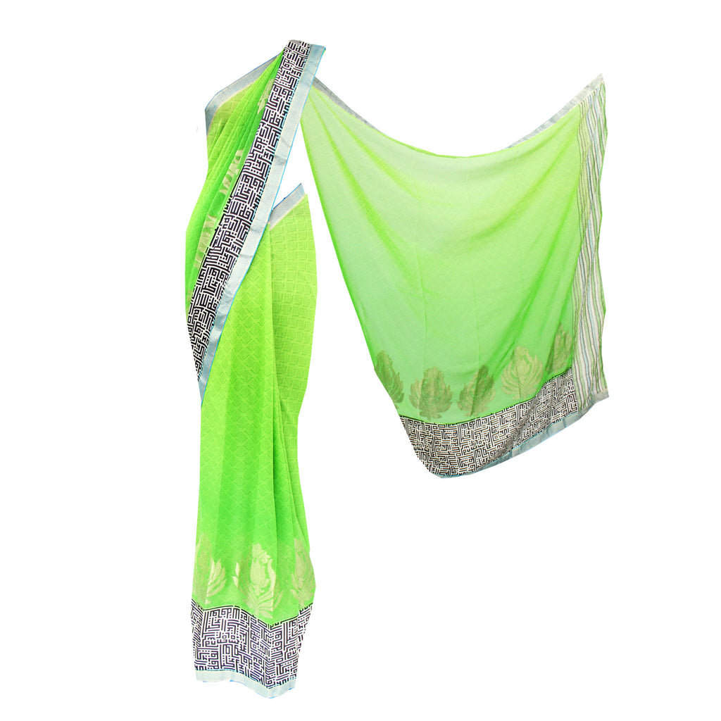 Captivating Green Saree