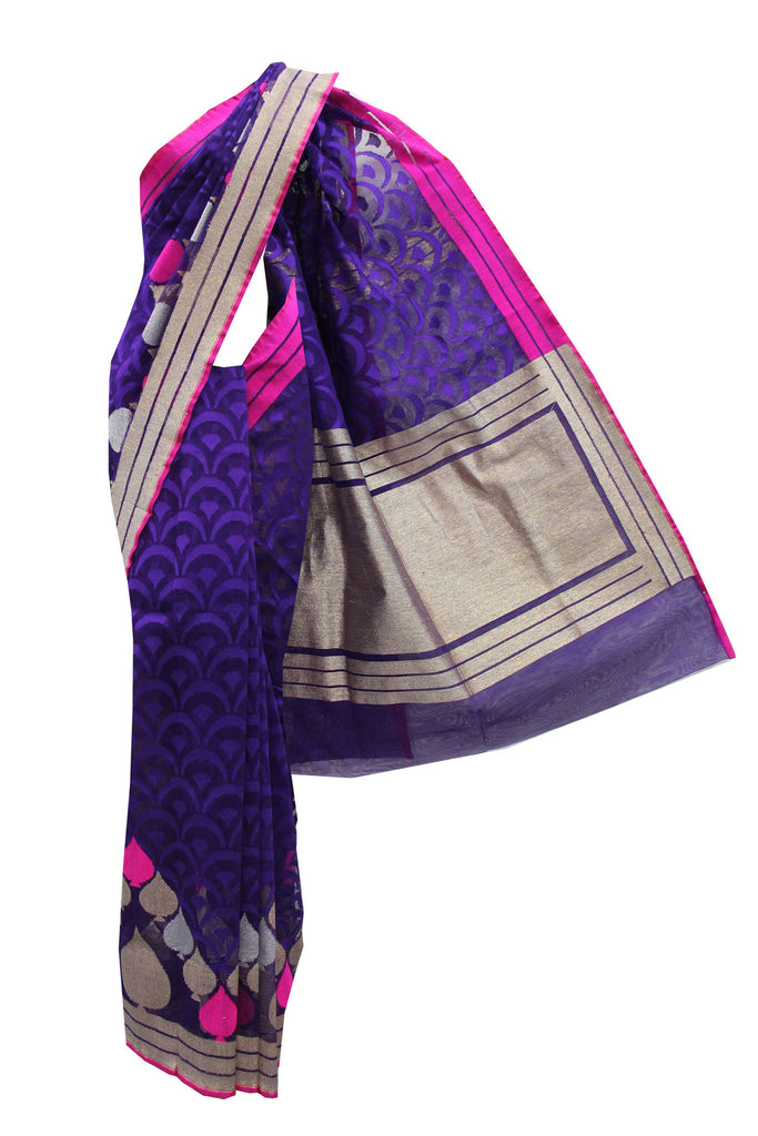 Stylish Purple Silk Saree