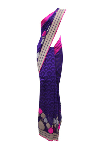 Stylish Purple Silk Saree