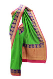 Delicate Green & Pink Banarasi sari