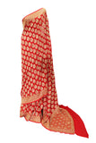 Envious Bridal Red Banarasi saree