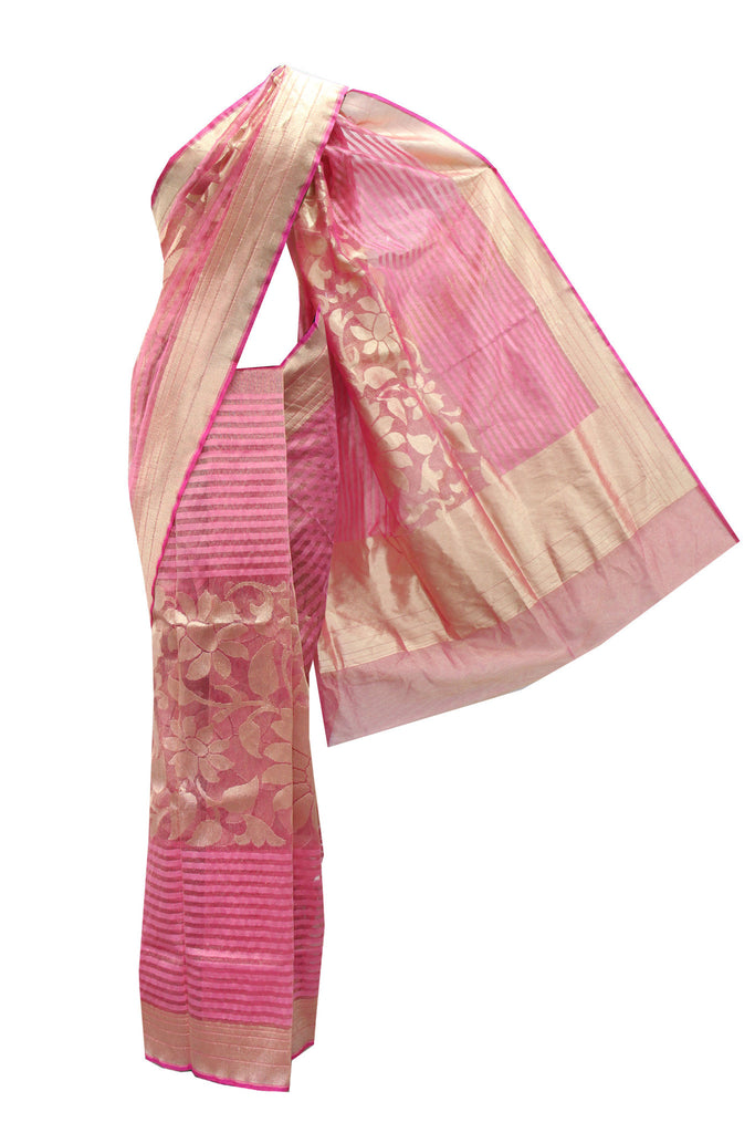 Beautiful Baby Pink Silk Saree