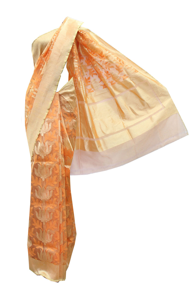 Ostentatious Orange Silk Saree