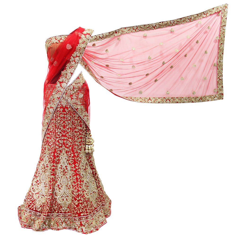 Ostentatious Bridal Red Lehenga Choli