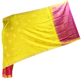 Dazzling Yellow Pink Kanjivaram Saree