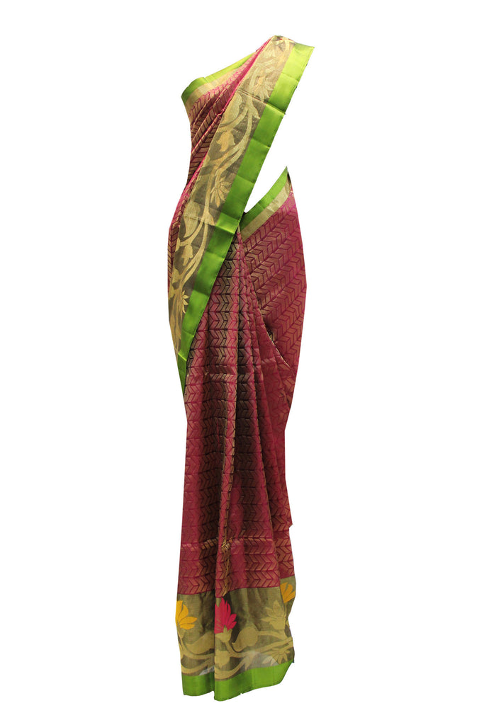 Marvelous Maroon Kanjivaram saree