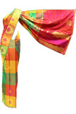 Classy Multicolor Orange Green Kanjivaram Sari