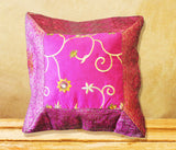 Magenta silk cushion cover