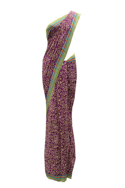 Poise Purple Crepe Saree